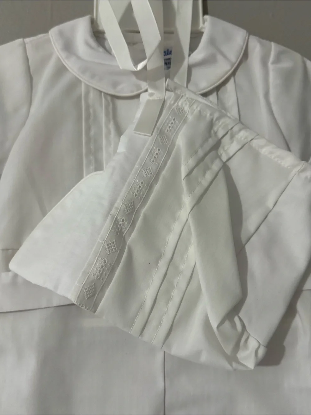 Vintage White Alexis Christening Baptism Romper Suit & Hat Size 3 Mos 10-13 lbs